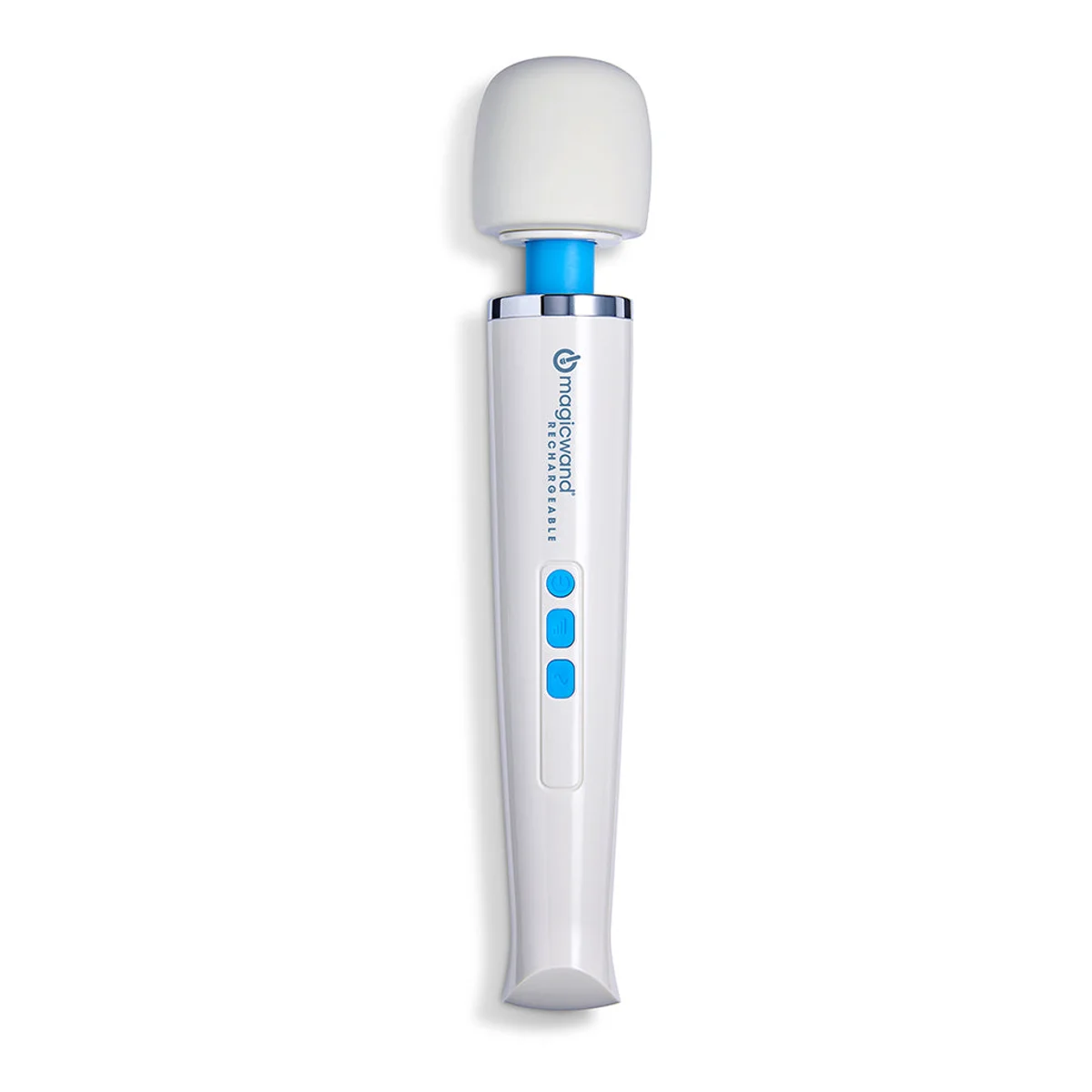 Magic Wand Rechargeable set forfra med tre blå knapper