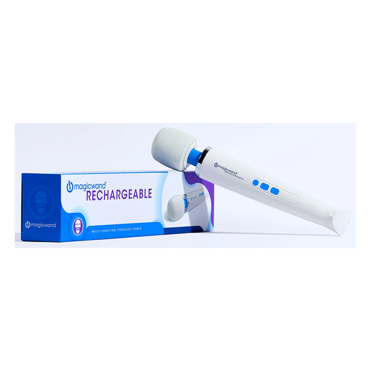 Produktet vist skråt sammen med emballagen mærket Rechargeable. Billedkilde: Sexy Living.